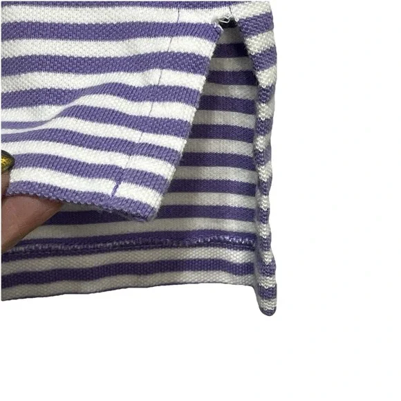 Polo Ralph Lauren Men's Polo Shirt Sz M Purple and White Striped Good Golf - Picture 5 of 11
